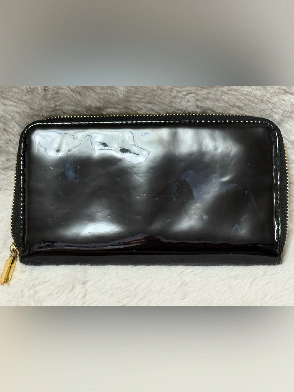 Tory Burch Black Patent Leather Women’s Wallet with Logo Medallion